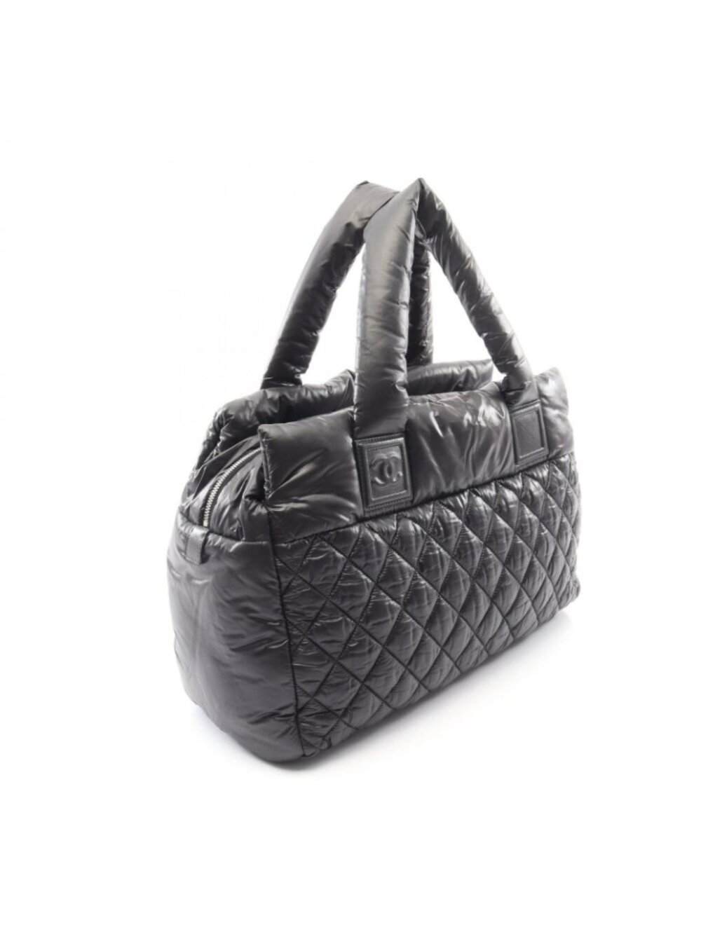Chanel Coco Cocoon Black Nylon Leather Boston Bag - Picture 2 of 9